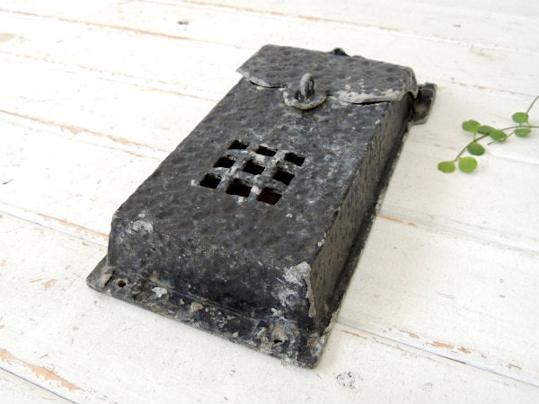 ノスタルジック・黒色・メタル製・小窓付き・アンティーク・メールボックス・郵便受け・ポスト US