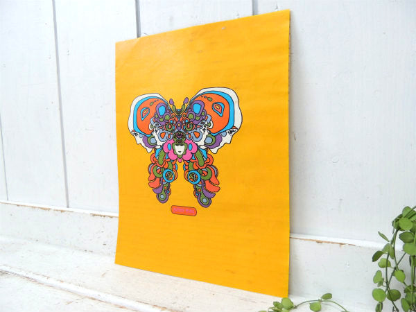 70年代 ピーターマックス バタフライ  デッドストック ヴィンテージ ブックカバー USA ヒッピームーブメント