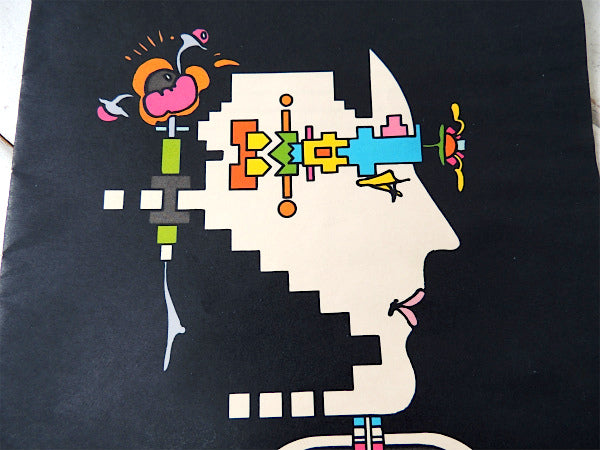 【ピーターマックス/黒色ベース/横顔】デッドストック・ヴィンテージ・ブックカバー/印刷物