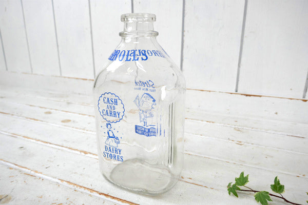 CARROLL'S イラスト ハーフガロン ヴィンテージ ミルクボトル 牛乳瓶 ガラスボトル USA