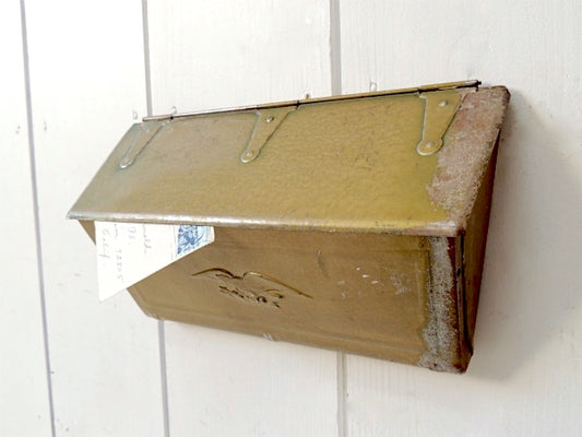 イーグルモチーフ・横型・ミッドセンチュリー・ゴールド・ヴィンテージ・メールボックス・郵便受け・ポスト