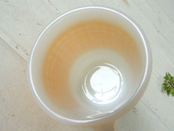 【FireKing】ギンガムチェック・イエロー・マグカップ/スタッキングマグ