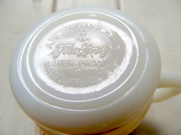 【FireKing】ギンガムチェック・イエロー・マグカップ/スタッキングマグ