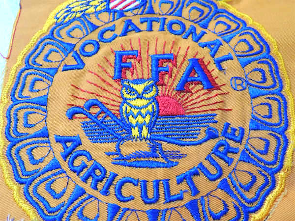 FFA エンブレム ② 青年組織・US・イーグル&ふくろう・ヴィンテージ・刺繍 ワッペン・リメイク用