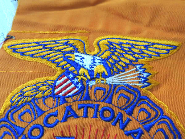 FFA エンブレム ② 青年組織・US・イーグル&ふくろう・ヴィンテージ・刺繍 ワッペン・リメイク用