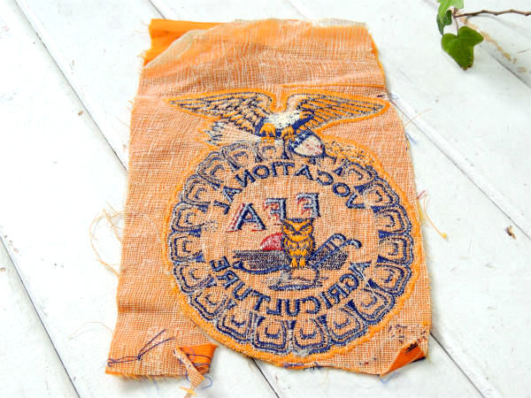 FFA エンブレム ② 青年組織・US・イーグル&ふくろう・ヴィンテージ・刺繍 ワッペン・リメイク用