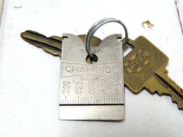 【CHAMPION/チャンピオン/1960】ビンテージ・プラグギャップツール・真鍮製・鍵2本付き