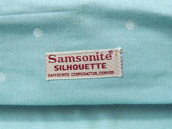 【サムソナイト・ドット・水玉柄】鍵付き・水色・ヴィンテージ・スーツケース・トランク