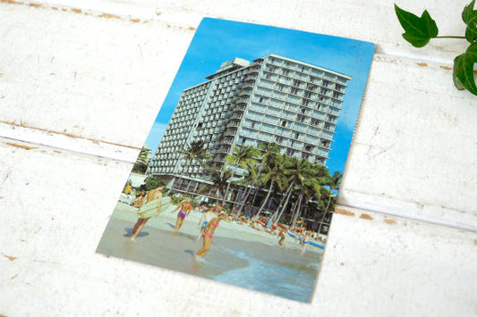 ハワイ アウトリガーホテル ヴィンテージ・ポストカード ロングボード シングルフィン サーファー