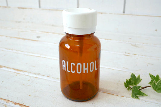 ALCOHOL アンカーホッキング社 アンバー アルコール ディスペンサー ガラスボトル ガラス容器