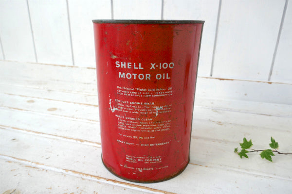 SHELL X-100 シェル モーターオイル ビンテージ オイル缶 USA サンフランシスコNY