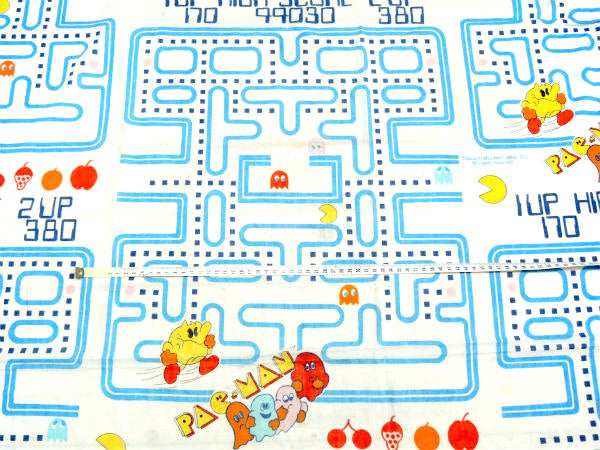 【パックマン】PAC-MAN・ゲーム・80'sヴィンテージ・ユーズドシーツ・生地・リメイク USA