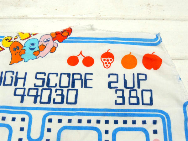 【パックマン】PAC-MAN・ゲーム・80'sヴィンテージ・ユーズドシーツ・生地・リメイク USA