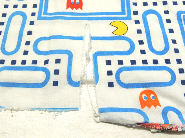 【パックマン】PAC-MAN・ゲーム・80'sヴィンテージ・ユーズドシーツ・生地・リメイク USA
