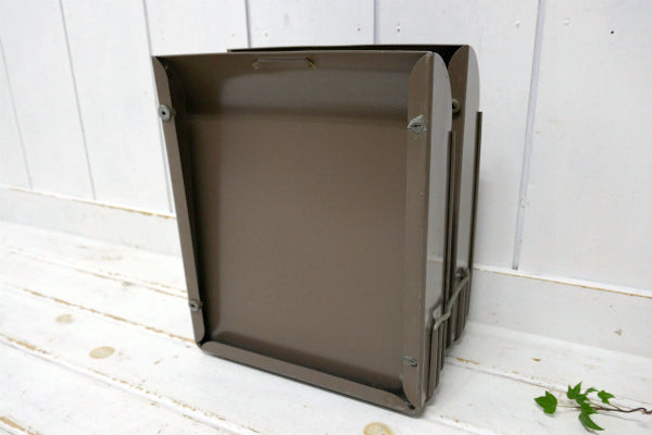 インダストリアル・工業系・メタル製・2段・ヴィンテージ・書類ラック・デスクトレイ・ミッドセンチュリー