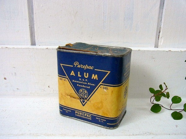 【ALUM】ブリキ×厚紙製・ヴィンテージ・パウダー缶　USA