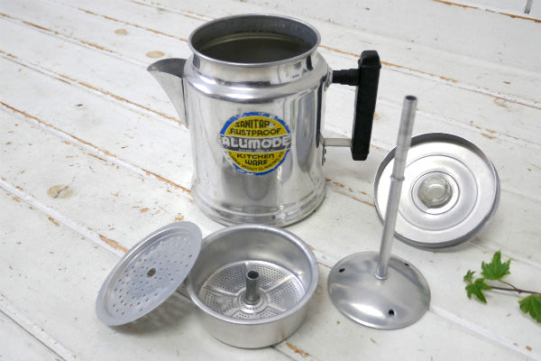 Alumode アルミ製 6カップ ビンテージ パーコレーター コーヒーポット アウトドア USA