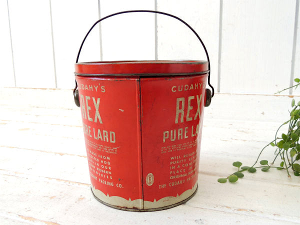 CUDAHY'S REX PURE LARD・ティン製・アンティーク・ラード缶・キッチン・USA