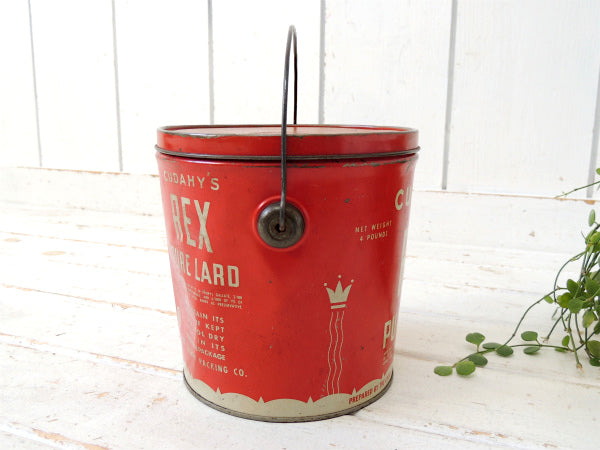 CUDAHY'S REX PURE LARD・ティン製・アンティーク・ラード缶・キッチン・USA