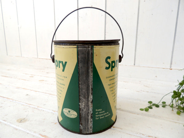 Spry ショートニング・ティン製・アンティーク・ラード缶・キッチン・USA・ケーキ・お菓子