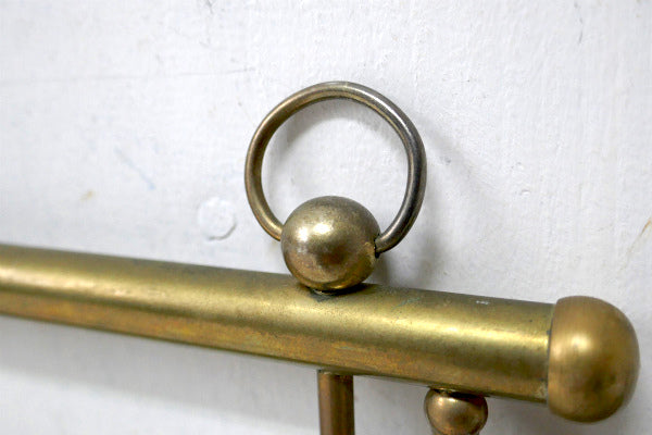 ミッドセンチュリー・真鍮製・折り畳み式・ヴィンテージ・ウォールフック・コートフック・ハットラック