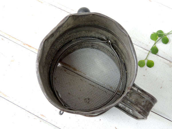 BROMWELL’S・BEE・ミントグリーン・オールド・アンティーク・シフター・粉ふるい・キッチン雑