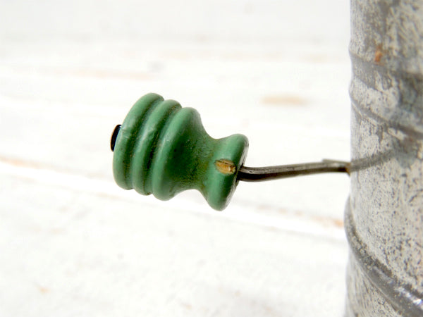 小さくて可愛いサイズ・ミントグリーン・木製ハンドル・アンティーク・シフター・粉ふるい・キッチン雑貨