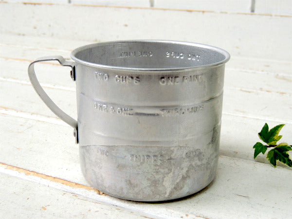 【2Cupサイズ】アルミ製 ヴィンテージ メジャーリングカップ 計量カップ アルミコップ USA