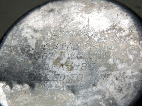 【2Cupサイズ】アルミ製 ヴィンテージ メジャーリングカップ 計量カップ アルミコップ USA