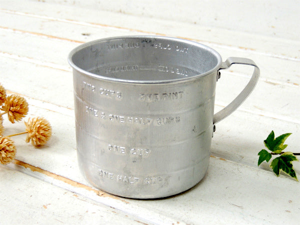 【2Cupサイズ】アルミ製 ヴィンテージ メジャーリングカップ 計量カップ アルミコップ USA
