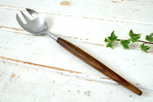 ミッドセンチュリー ウッドハンドル ヴィンテージ サラダ フォーク サラダサーバー カトラリー