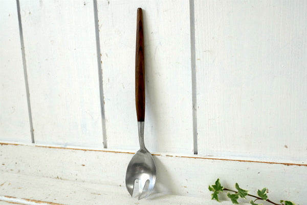 ミッドセンチュリー ウッドハンドル ヴィンテージ サラダ フォーク サラダサーバー カトラリー