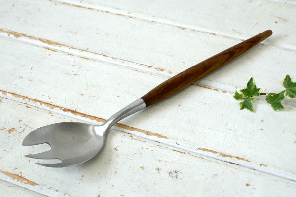 ミッドセンチュリー ウッドハンドル ヴィンテージ サラダ フォーク サラダサーバー カトラリー