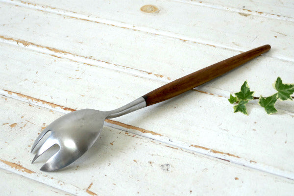 ミッドセンチュリー ウッドハンドル ヴィンテージ サラダ フォーク サラダサーバー カトラリー