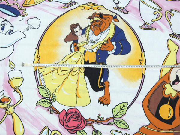 【美女と野獣】ポット夫人&ルミエール&コグスワース・大柄プリント・ユーズドシーツ(フラットタイプ)