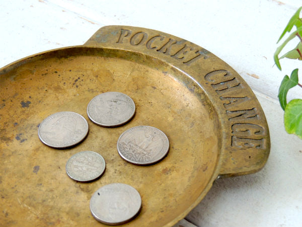 【POCKET CHANGE】USA・真鍮製・アンティーク・ポケットチェンジ・トレイ/マネートレイ