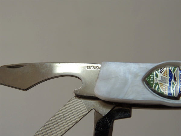 US カリフォルニア ビンテージ・デッドストック・キーホルダー・ポケットナイフ・栓抜き・キャンプ道具