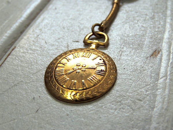懐中時計・ゴールドトーン・ヴィンテージ・デッドストック・キーホルダー・アクセサリー USA