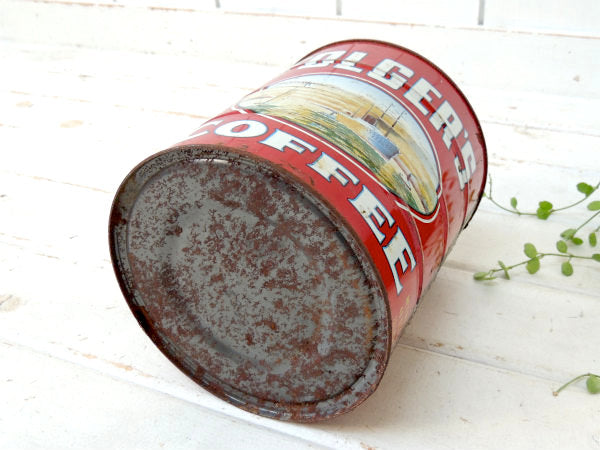 【フォルジャーズ・1959】赤色・ブリキ製・ヴィンテージ・コーヒー缶/ティン缶/USA/ジャンク
