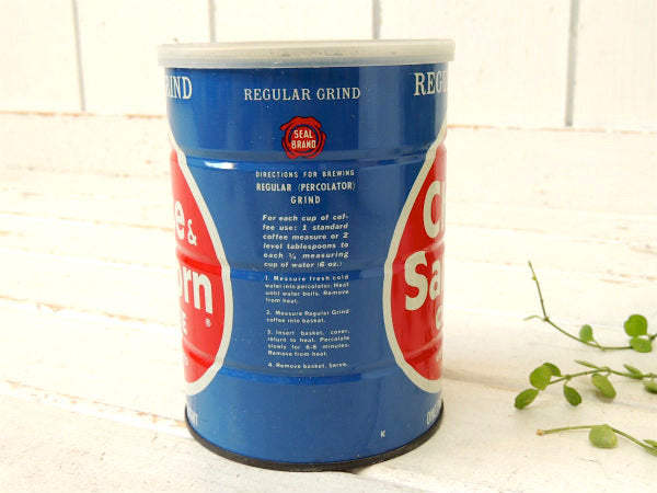 【Chase&Sanborn】NY・COFFEE・青色・ヴィンテージ・コーヒー缶/ティン缶/保存容器