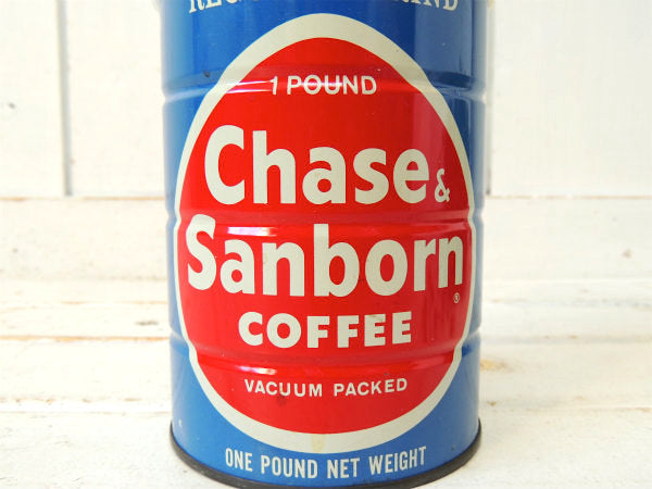 【Chase&Sanborn】NY・COFFEE・青色・ヴィンテージ・コーヒー缶/ティン缶/保存容器