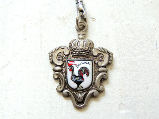 【奇跡と幸せを呼ぶ鶏・ガロ】ポルトガル・シルバートーン・ヴィンテージ・デッドストック・キーホルダー