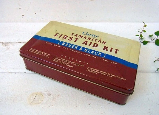 【KENDALL社】Curity・ヴィンテージ・ファーストエイドキット/救急箱/ティン缶　USA
