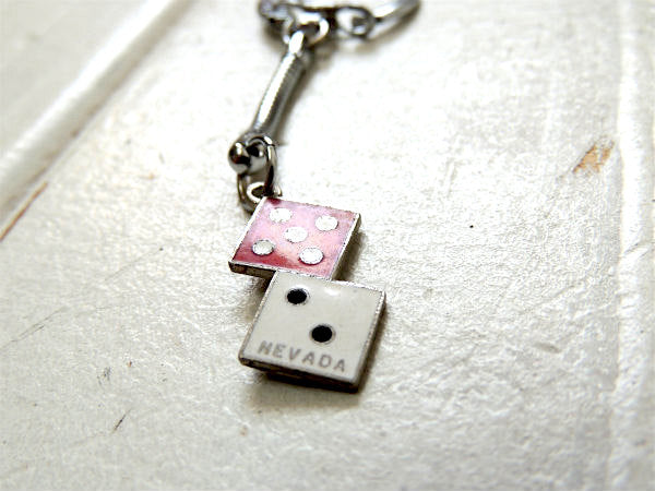 【ネバダ・ラスベガス】カジノ・サイコロ&ダイス・モチーフ・ヴィンテージ・デッドストック・キーホルダー