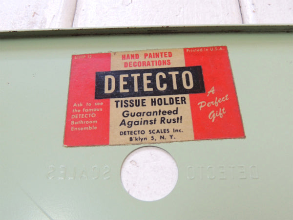 【DETECTO】花柄・トールペイント・ミントグリーン色・ヴィンテージ・ティッシュケース USA