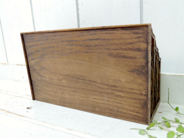 【Lerner】彫刻ウッド柄・70'sヴィンテージ・卓上レターホルダー/オーガナイズ/書類スタンド