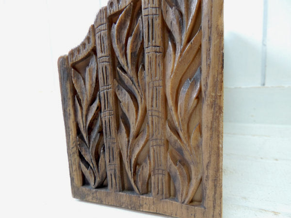 【Lerner】彫刻ウッド柄・70'sヴィンテージ・卓上レターホルダー/オーガナイズ/書類スタンド