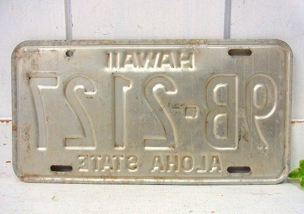 【HAWAII】ハワイ州・イエロー・ヴィンテージ・ナンバープレート/カーライセンスプレート USA