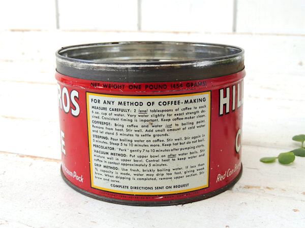 HILLS BROS 1878s ヒルスコーヒー ブリキ製 ヴィンテージ コーヒー缶 ティン USA