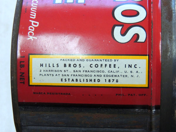HILLS BROS 1878s ヒルスコーヒー ブリキ製 ヴィンテージ コーヒー缶 ティン USA